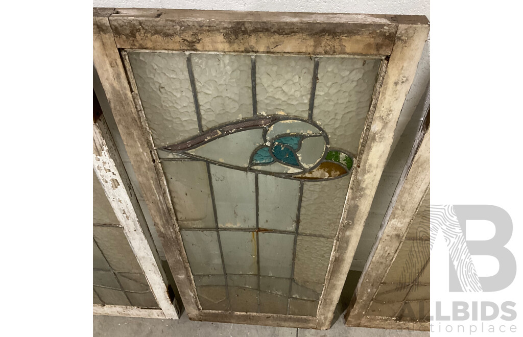 Matching Set of Six Leadlight Windows