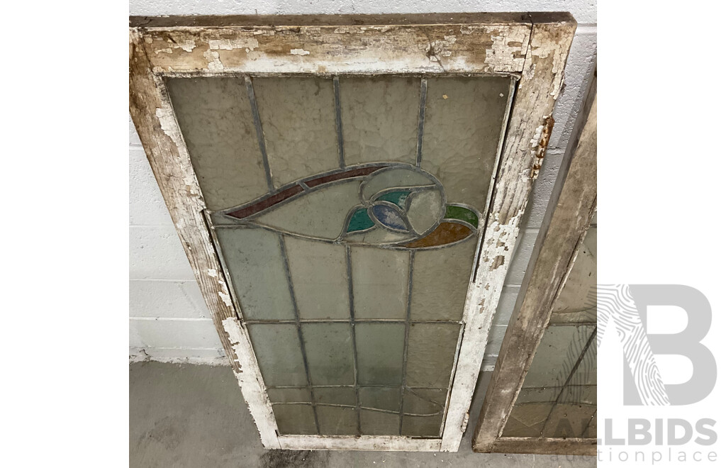 Matching Set of Six Leadlight Windows