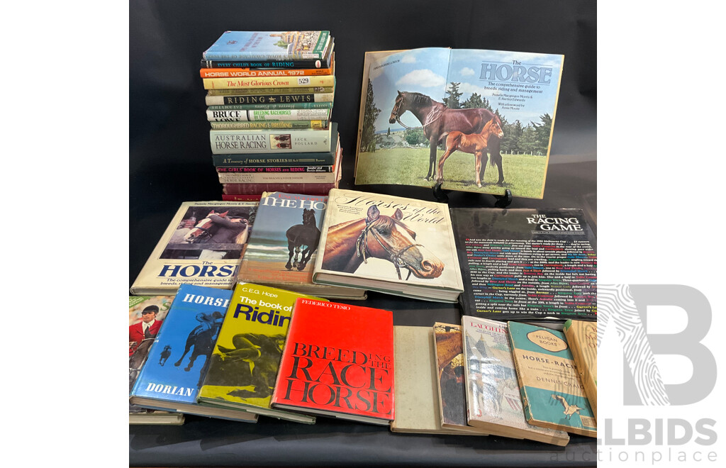 Large Collection of Vintage Books Related to Horses