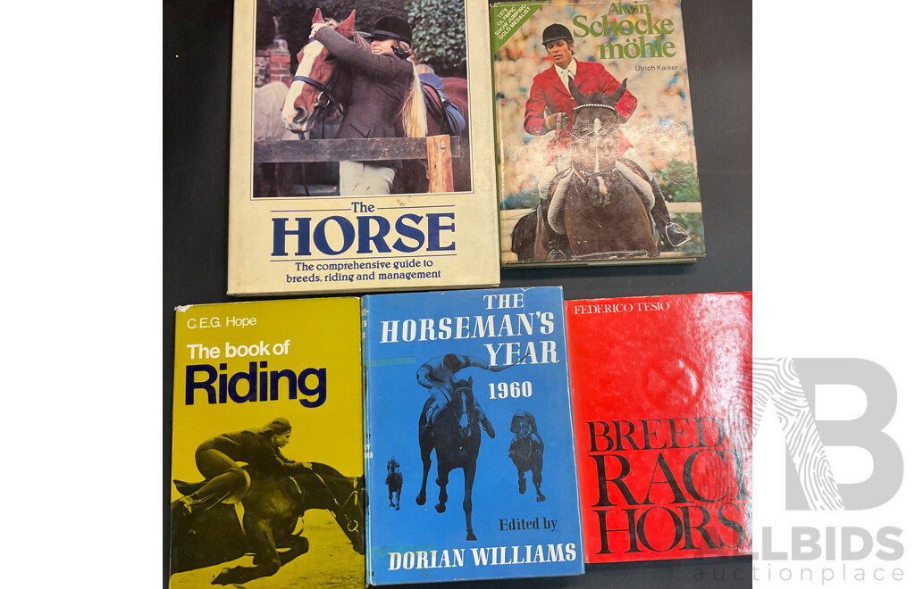 Large Collection of Vintage Books Related to Horses