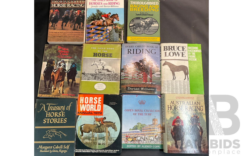 Large Collection of Vintage Books Related to Horses