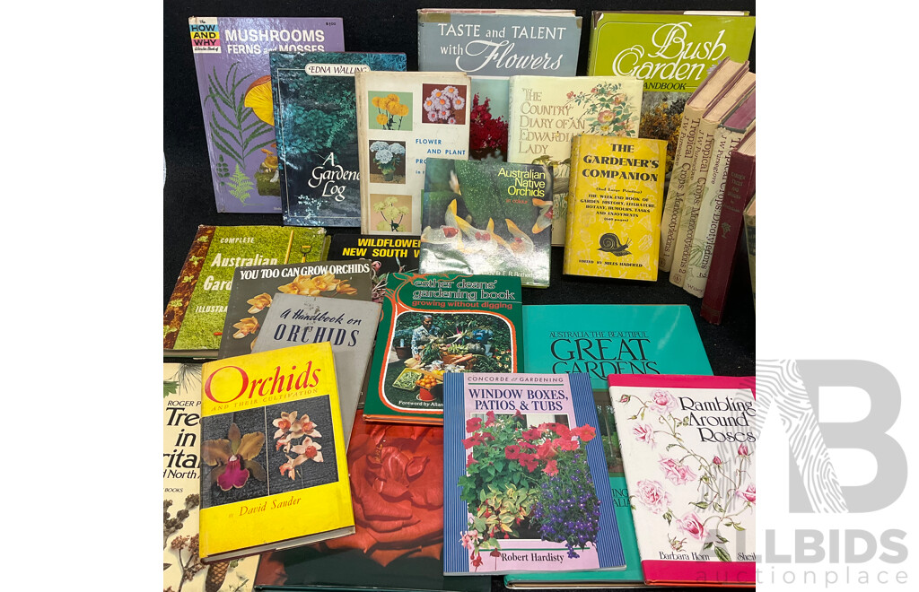 Collection of Vintage Gardening Books, Including Titles on Orchids, Ferns and Australian Gardens