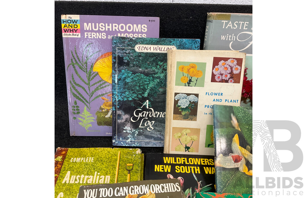 Collection of Vintage Gardening Books, Including Titles on Orchids, Ferns and Australian Gardens