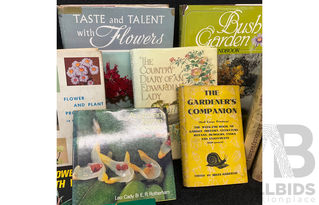 Collection of Vintage Gardening Books, Including Titles on Orchids, Ferns and Australian Gardens