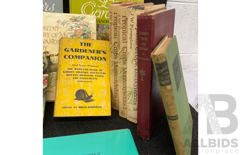 Collection of Vintage Gardening Books, Including Titles on Orchids, Ferns and Australian Gardens