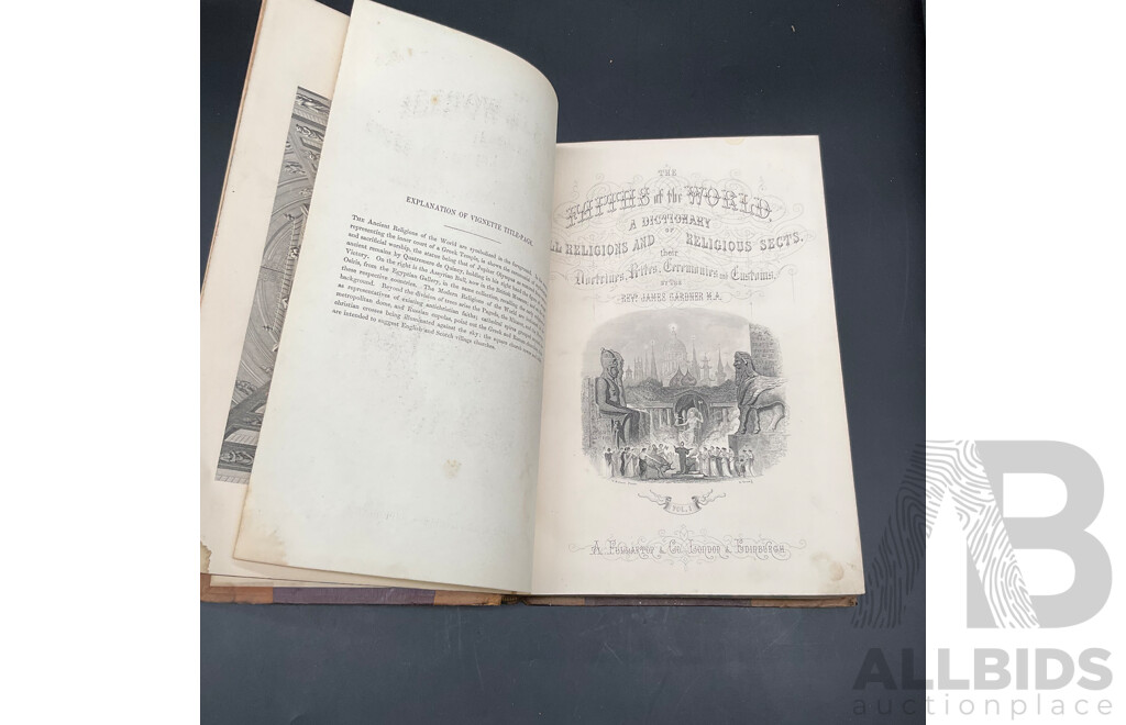 Assorted Antique Books, Including Faiths of the World. Vol I and II, Newtown's Works, the Argosy and Traite De Medicine Operatiore - Lot of 5