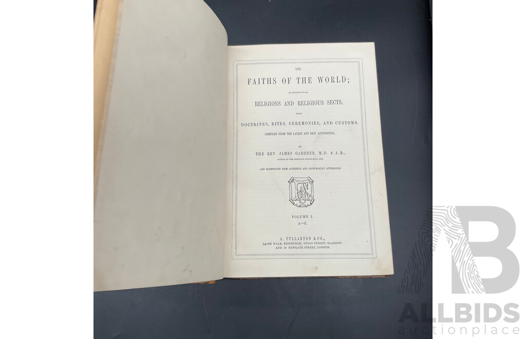 Assorted Antique Books, Including Faiths of the World. Vol I and II, Newtown's Works, the Argosy and Traite De Medicine Operatiore - Lot of 5