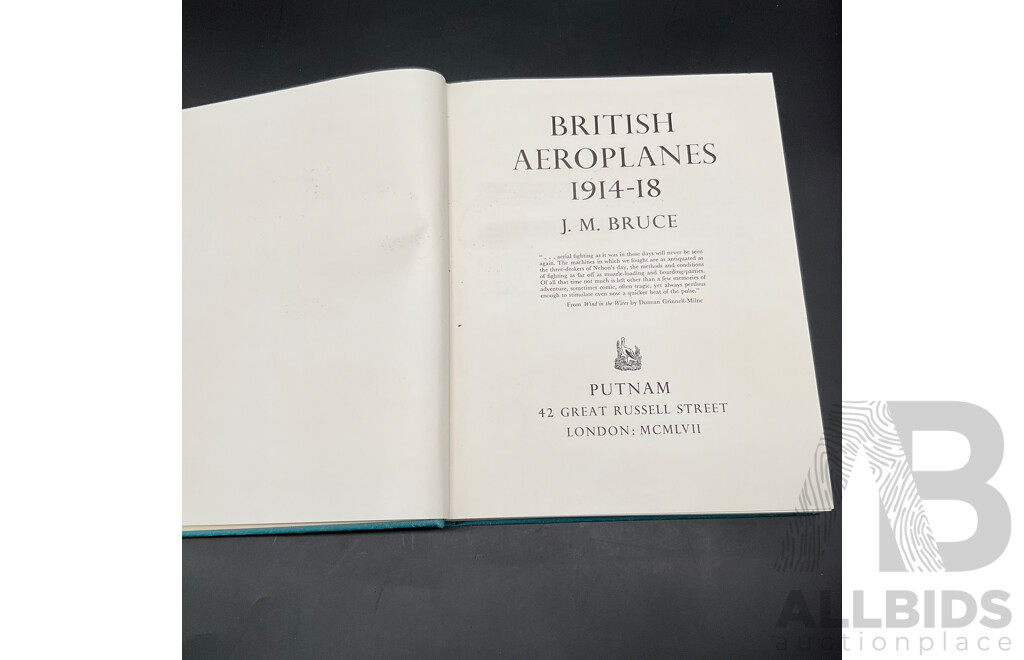 BRITISH AEROPLANES 1914-18 by J.M.Bruce