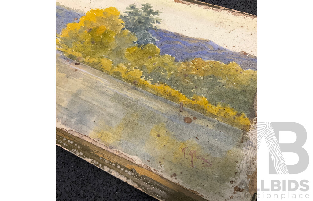 Assorted Vintage Pencil and Ink Sketches, Landscape Watercolour Paintings and Other