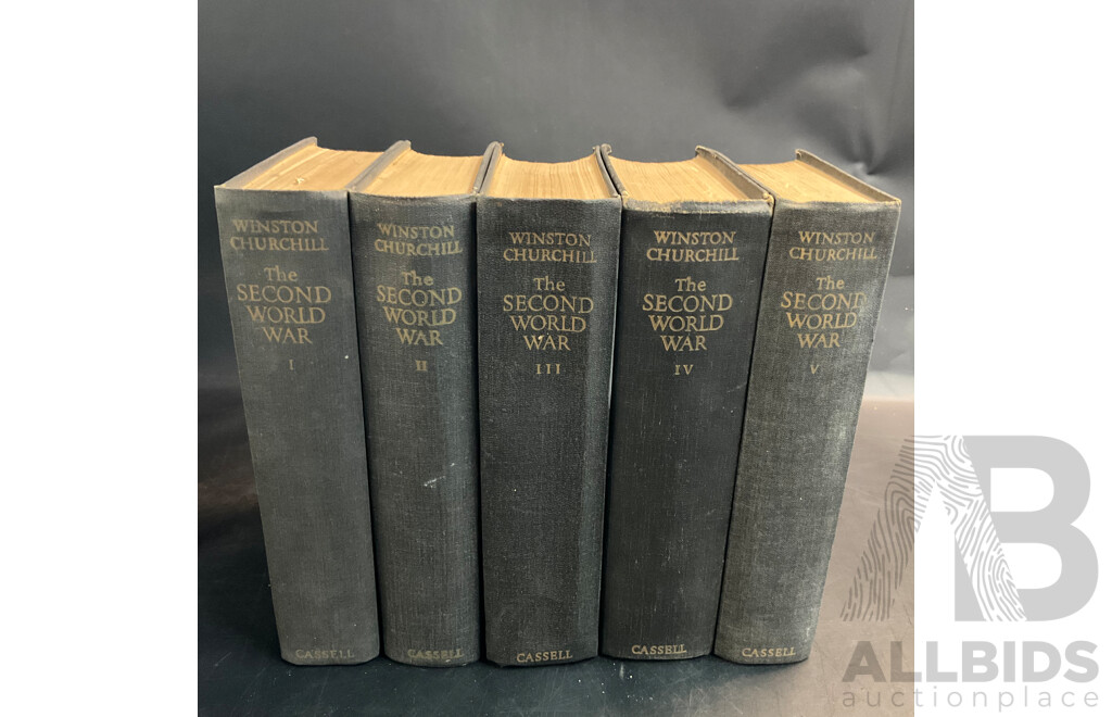1948-1952 Collection of Five the Second World War by Winston Churchill