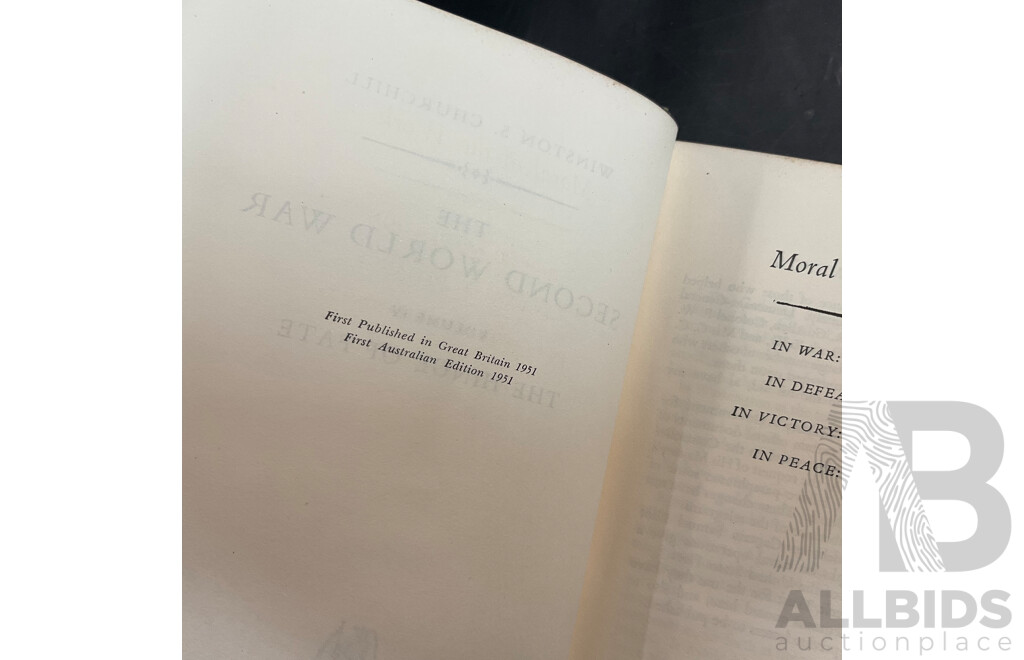 1948-1952 Collection of Five the Second World War by Winston Churchill