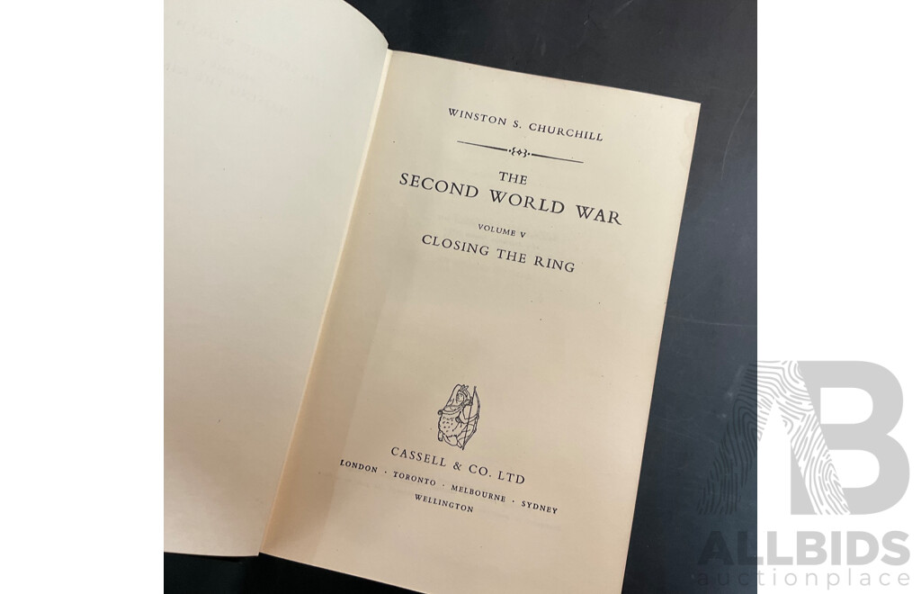 1948-1952 Collection of Five the Second World War by Winston Churchill
