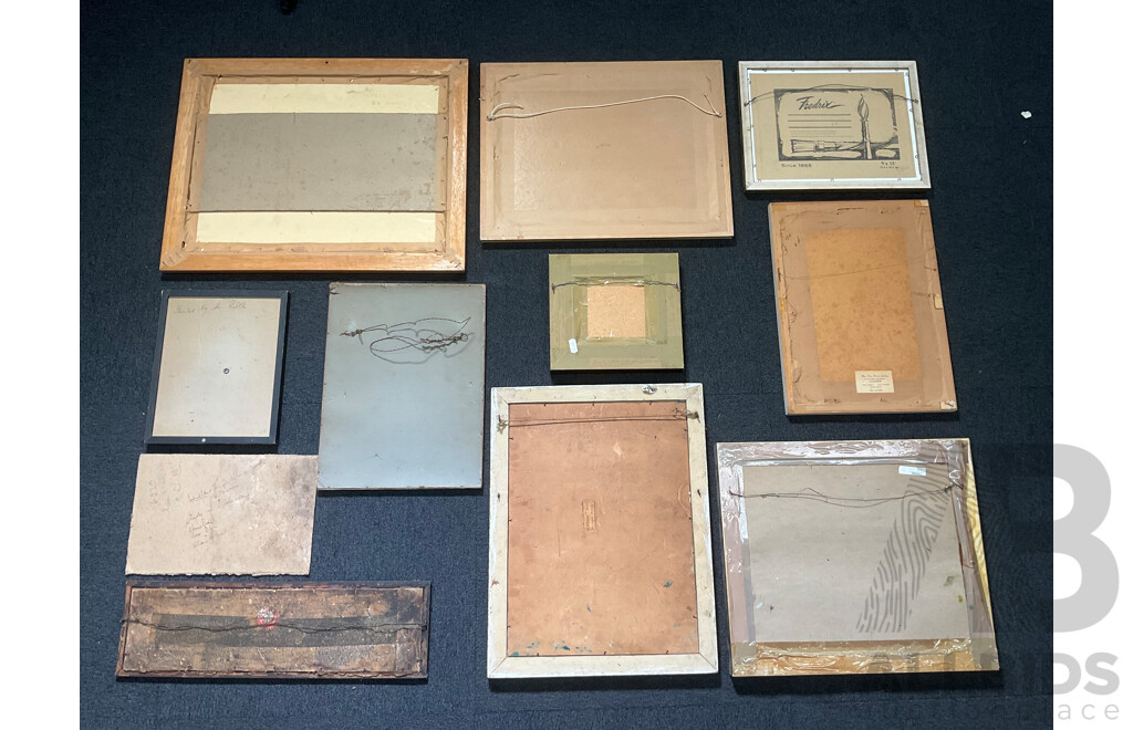 Assorted Framed Paintings - Mixed Media on Board - Lot of 11