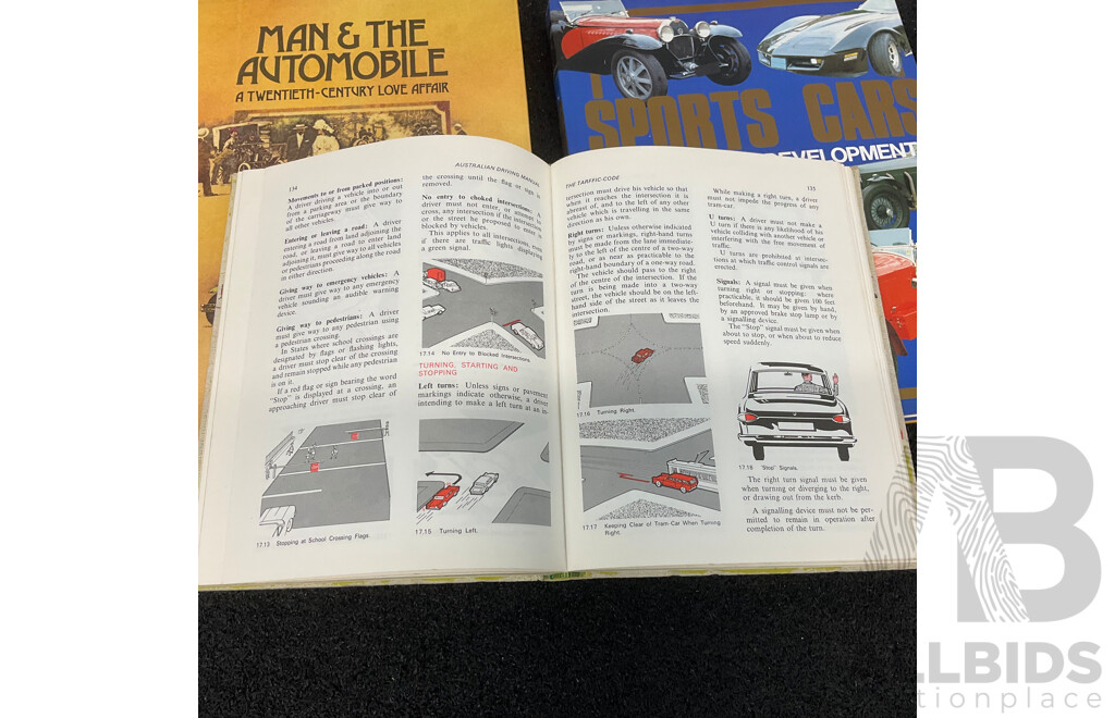 Collection of Vintage Automotive Books and Australian Driving Manual