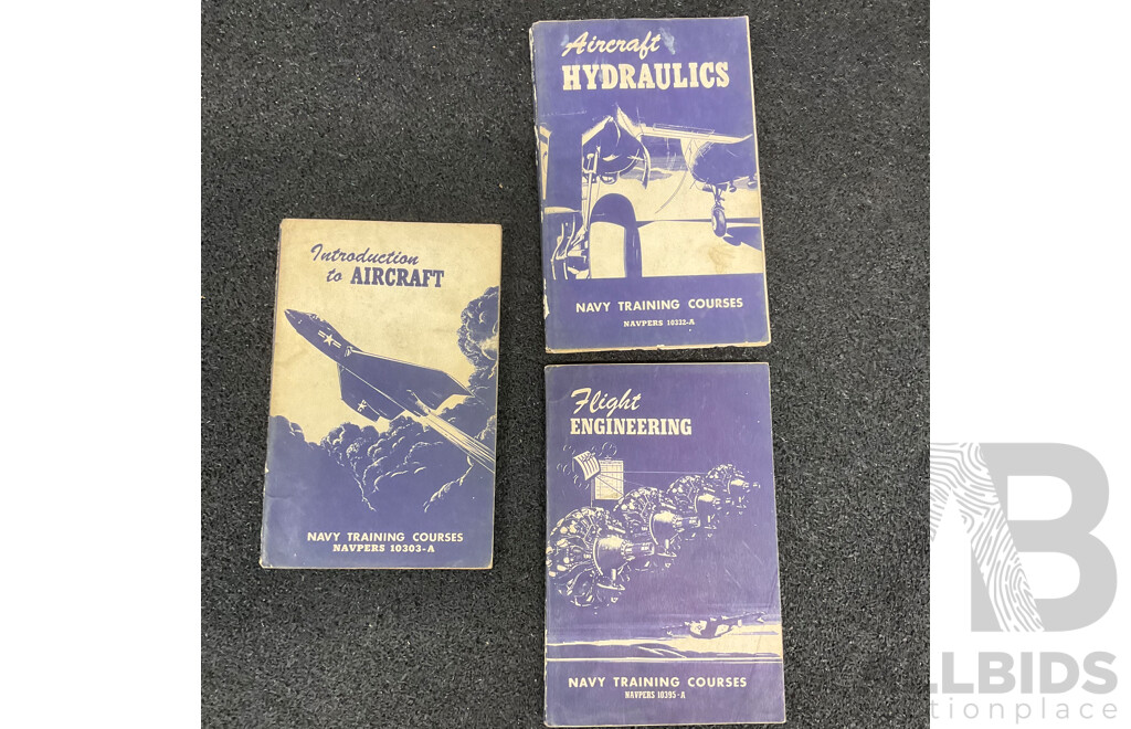 Collection of Vintage Technical Books, Including Marine Engineering, Earonautics and Aviation