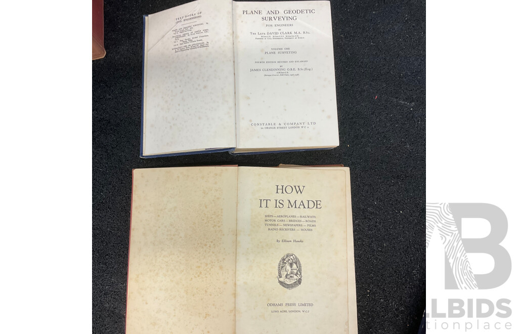 Collection of Vintage Technical Books, Including Marine Engineering, Earonautics and Aviation