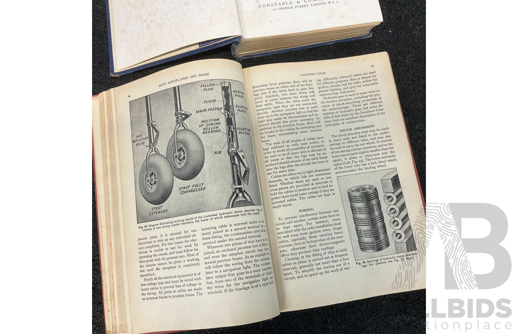 Collection of Vintage Technical Books, Including Marine Engineering, Earonautics and Aviation