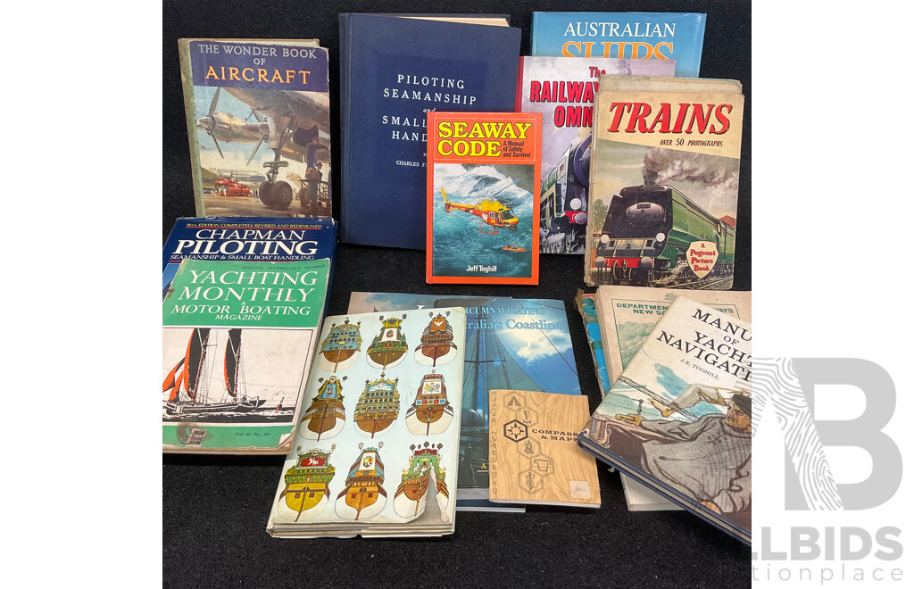 Collection of Vintage Maritime, Aviation and Railway Books