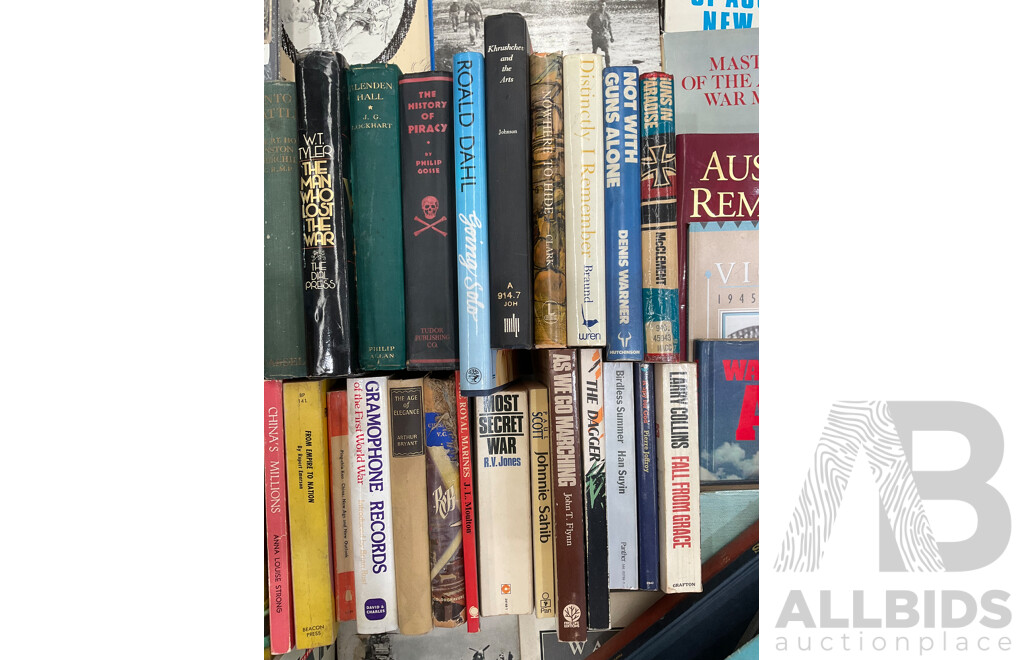 Huge Collection of Vintage Historical Books Primarily Focused on Military Histroy and War