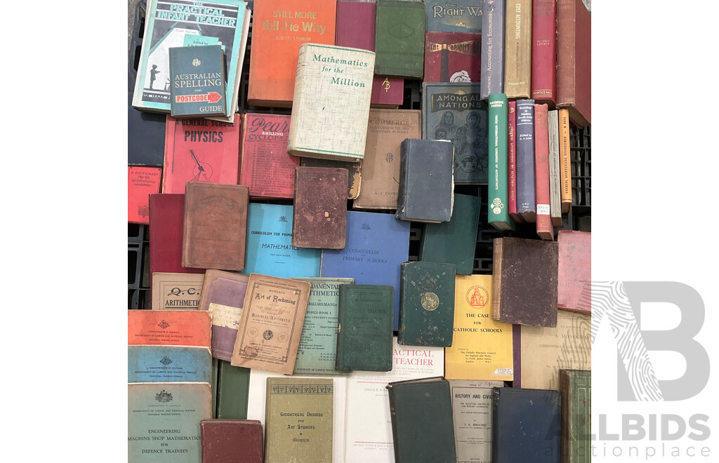 Collection of Vintage Education Books, Including Mathematics, English, History, Accounting and More