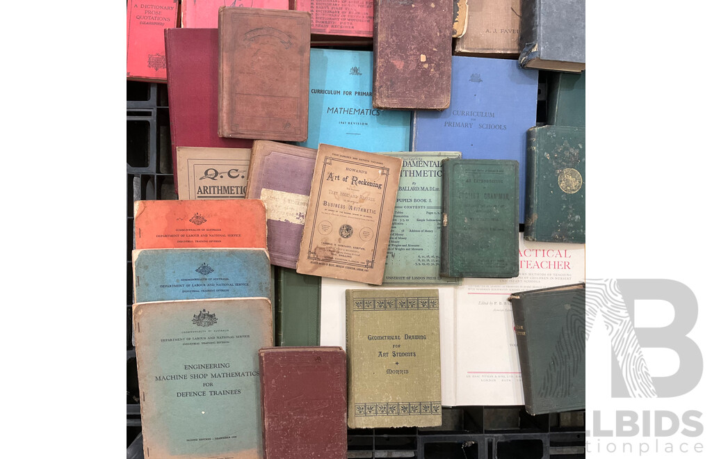 Collection of Vintage Education Books, Including Mathematics, English, History, Accounting and More