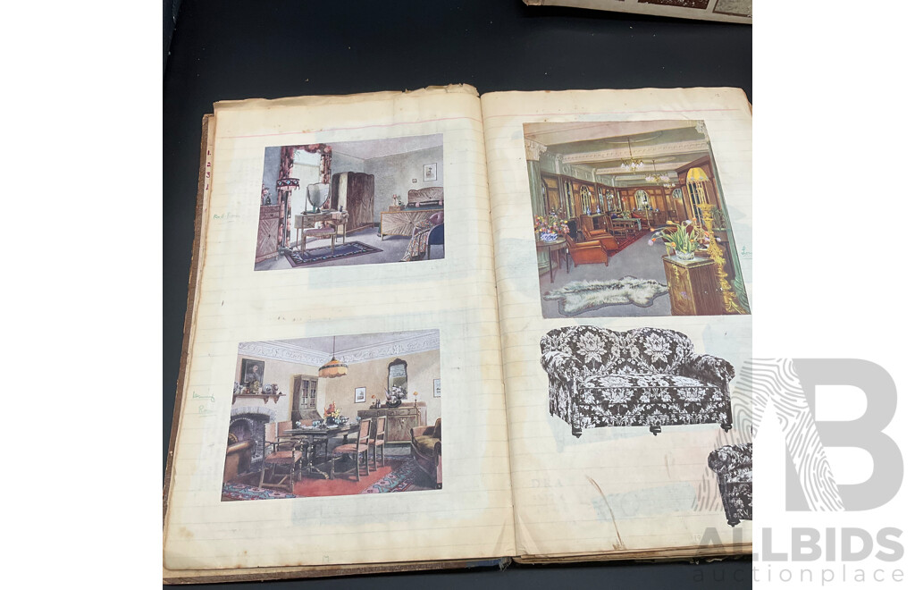 Collection of Vintage Books, Including Photo Album, Scrapbook and Botanical Album