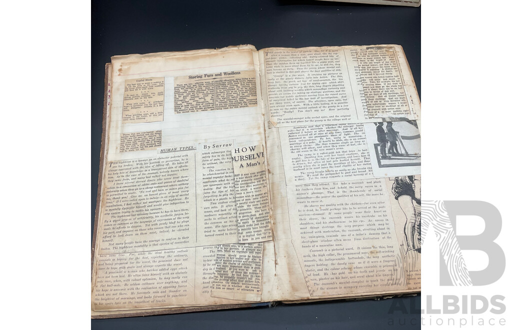 Collection of Vintage Books, Including Photo Album, Scrapbook and Botanical Album