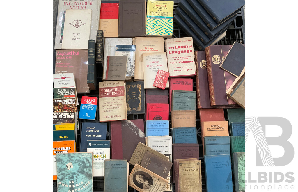 Collection of Vintage Books Focused on Language Learning and Grammar