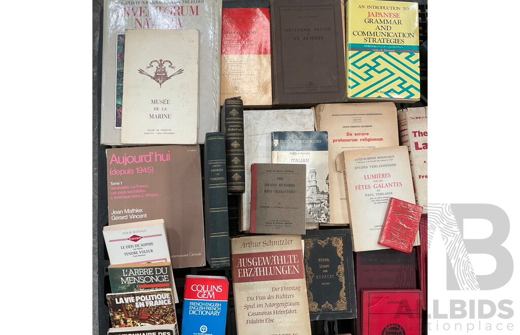 Collection of Vintage Books Focused on Language Learning and Grammar