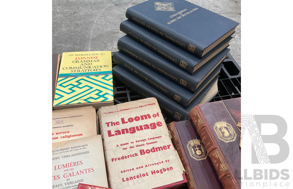 Collection of Vintage Books Focused on Language Learning and Grammar