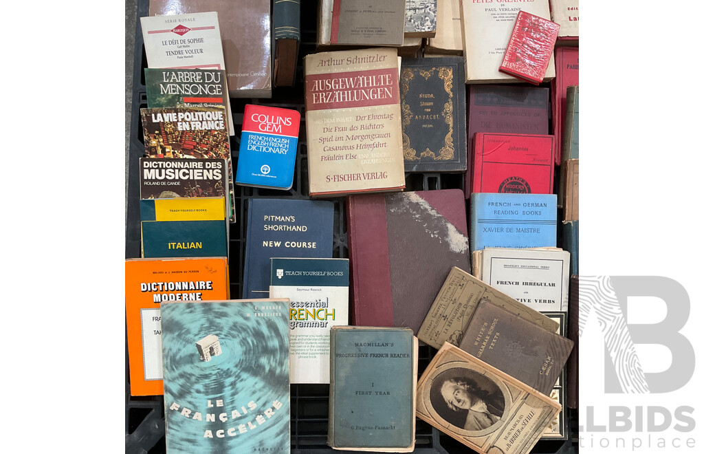 Collection of Vintage Books Focused on Language Learning and Grammar