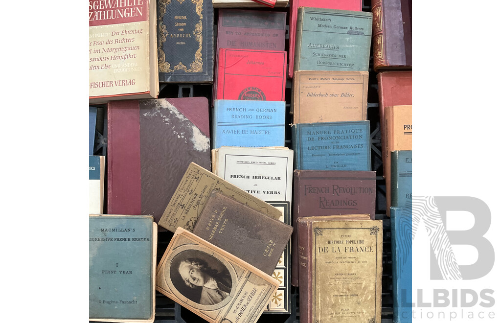 Collection of Vintage Books Focused on Language Learning and Grammar