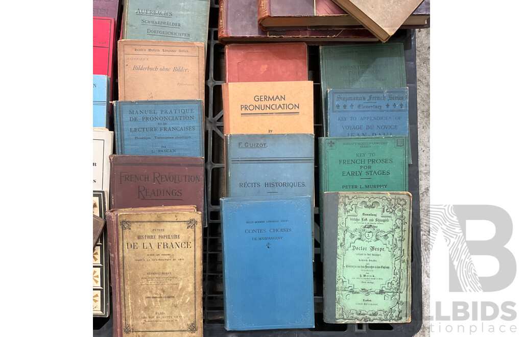Collection of Vintage Books Focused on Language Learning and Grammar