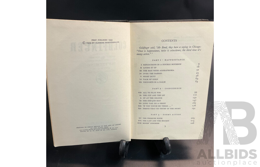 Rare - Goldfinger by Ian Fleming ,First Edition 1959