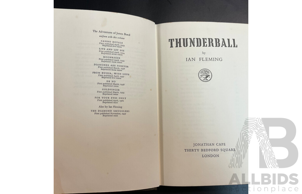 1957 Thunderball by Ian Fleming