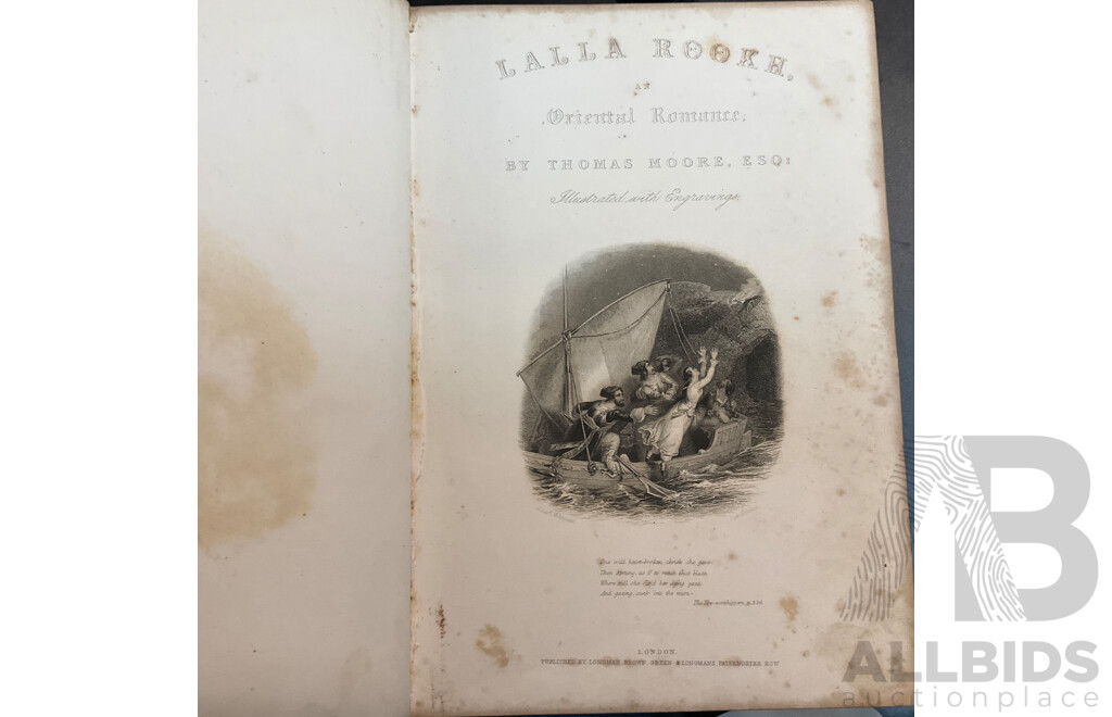 1853 Hardcover  LALLA ROOKH by Thomas Moore