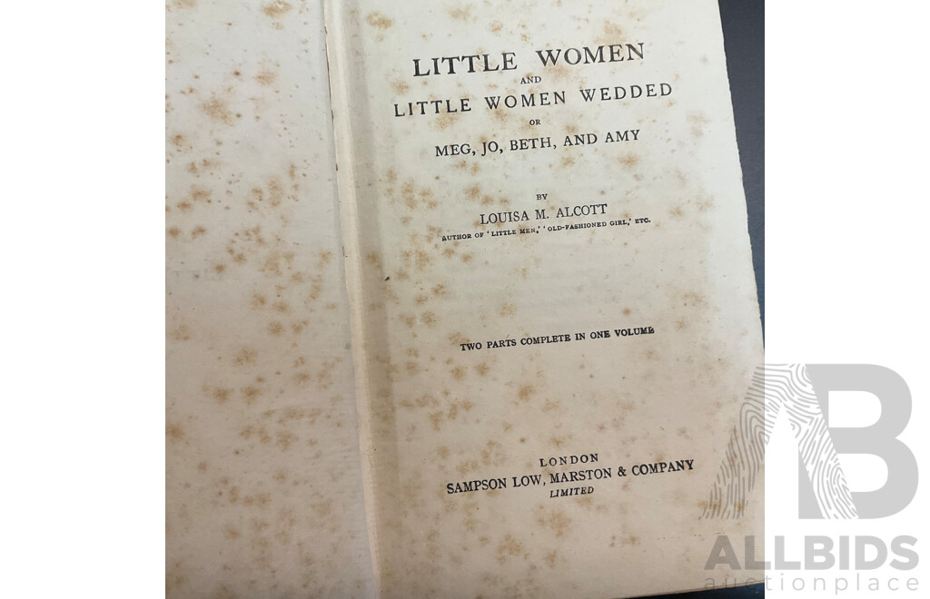 1914 Little Women and Little Women Wedded or Meg, Jo, Beth, and Amy by Louisa M. Alcott