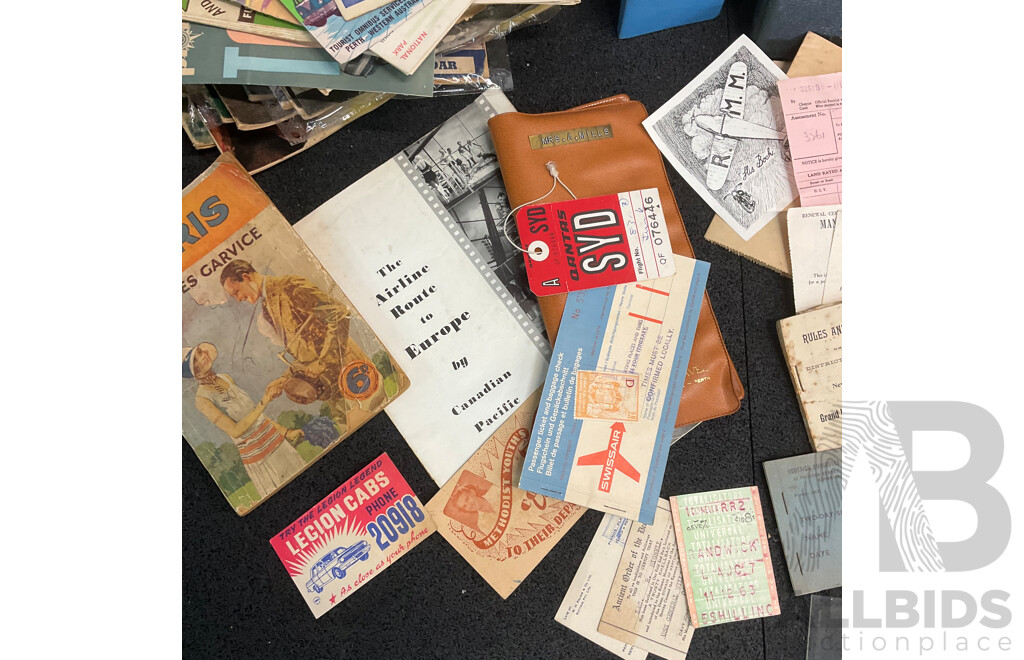 Collection of Vintage Ephemera and Personal Memorabilia, Including Postcards, Letters, Maps, Utility Bills, Bus Timetables, Newspapers, Magazines, Manuals, Photos and More