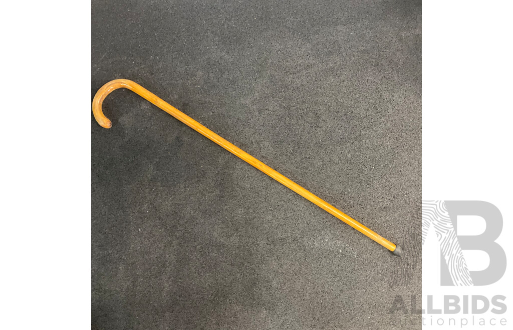 Collection of Vintage Household Items, Including Wall Plaque ''The Last Supper'', Wooden Tray, Walking Cane, Wooden Display Cabinet and Silver Plated Cutlery