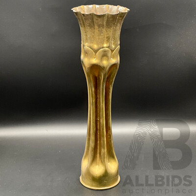 Vintage WW Fluted Trench Art Shell Vase