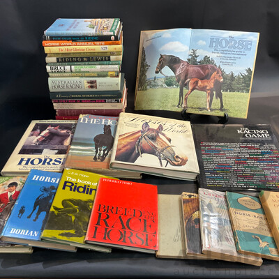 Large Collection of Vintage Books Related to Horses