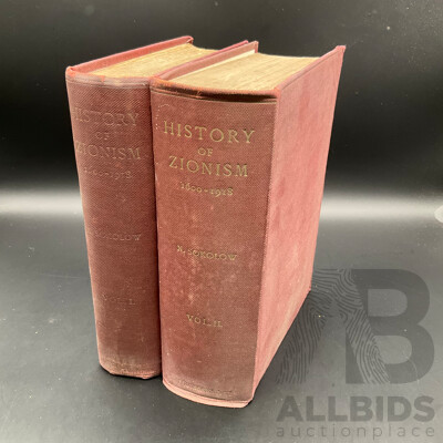 HISTORY of ZIONISM 1600-1918 by Nahum Sokolow - Vol. I and Vol. II