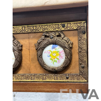 Louis XVI Style Walnut Coffee Table with Onyx Top