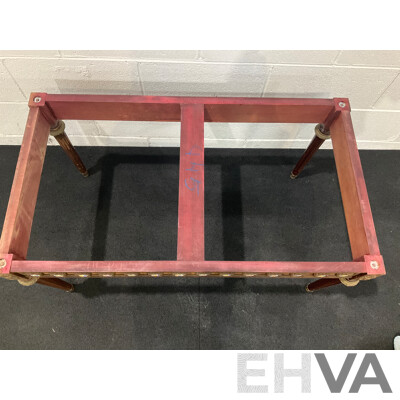 Louis XVI Style Walnut Coffee Table with Onyx Top