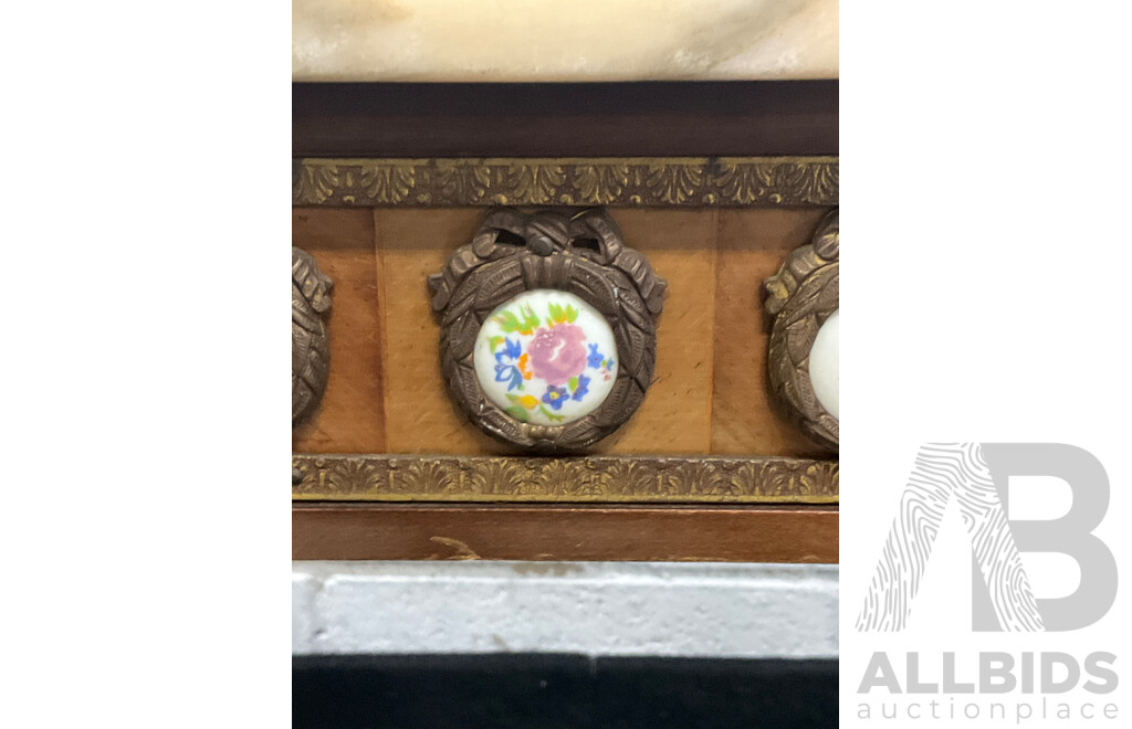 Louis XVI Style Walnut Coffee Table with Onyx Top