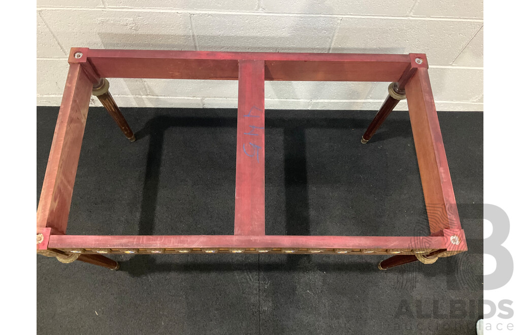 Louis XVI Style Walnut Coffee Table with Onyx Top