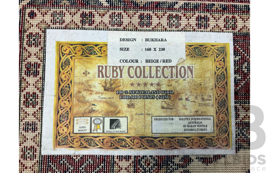 Bokhara Style 100% New Zealand Wool Carpet by RUBY COLLECTION 160x230cm