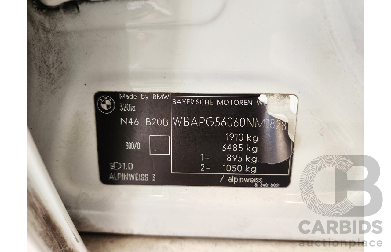 10/2009 Bmw 3 20i Executive E90 MY09 4d Sedan White 2.0L