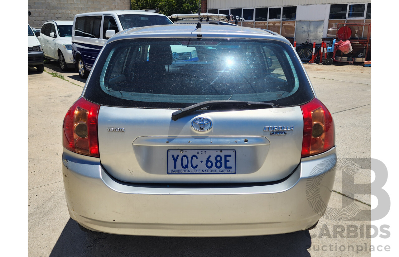 5/2006 Toyota Corolla Ascent ZZE122R 5d Hatchback Silver 1.8L