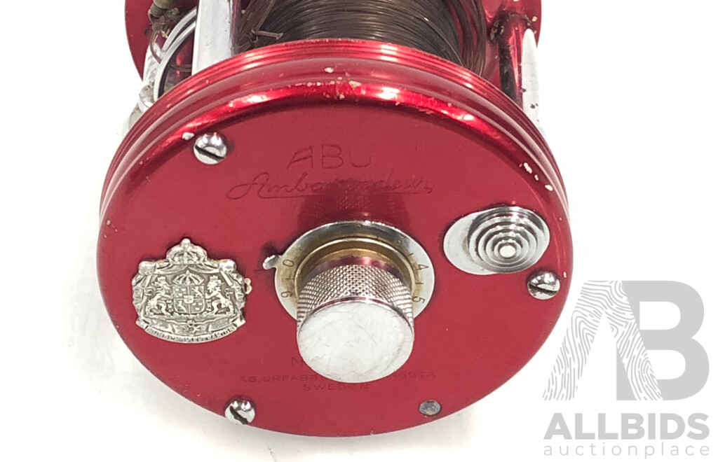 Vintage ABU Ambassadeur 6000 Fishing Reel with Leather Case and Tool Kit - Circa 1968